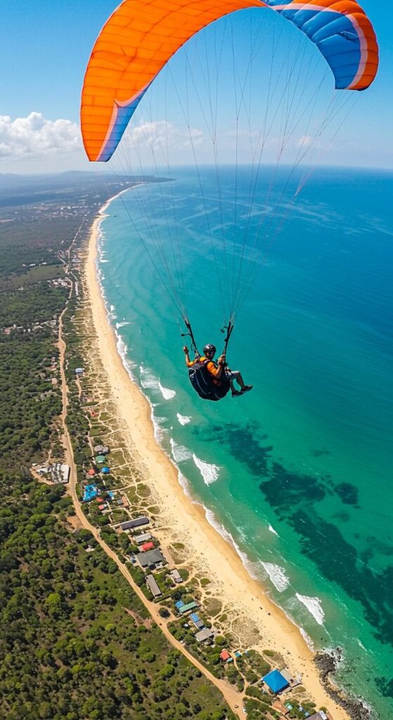 People enjoying exciting water sports in Bentota Sri Lanka with jet ski and banana boat ride