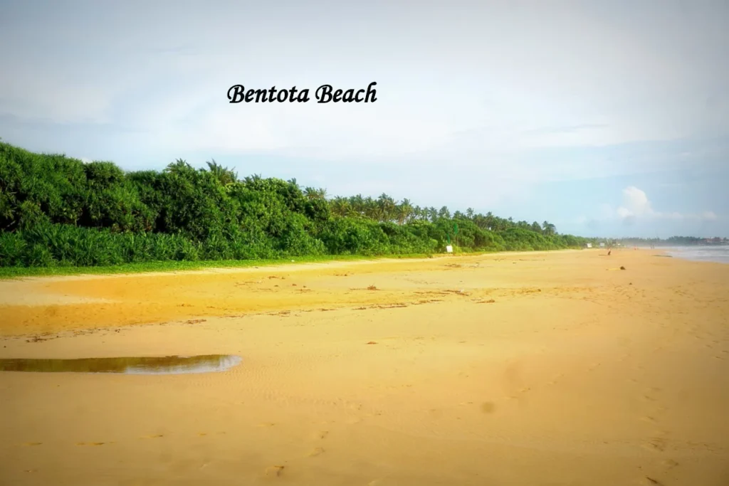Bentota Beach Sri Lanka with golden sand and tropical ocean views
