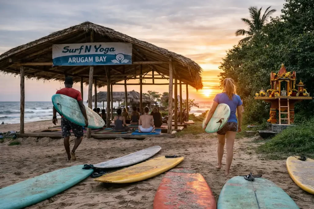 Surf N Yoga Arugam Bay Sri Lanka surf camp with yoga and surfing lessons
