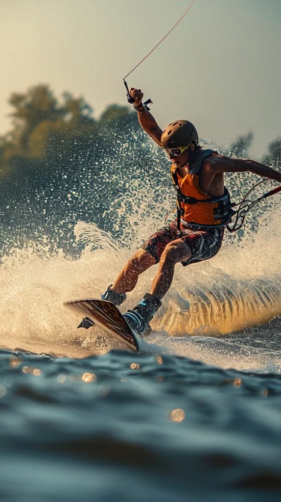 Tourists enjoying water sports in Bentota Sri Lanka including jet skiing and banana boat rides along the golden beach