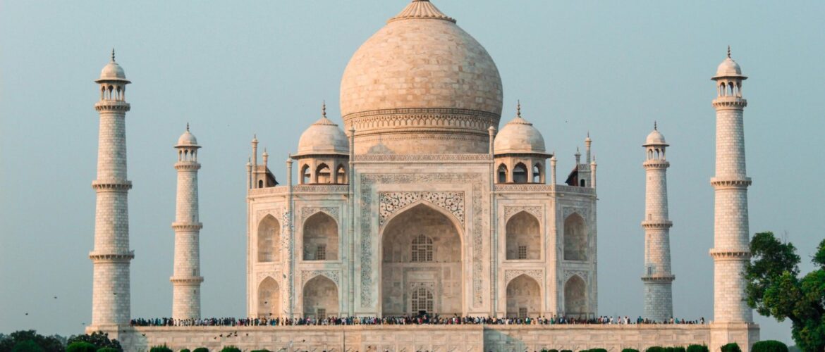 The Taj Mahal in Agra under a travel clear sky
