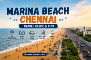 Marina Beach Chennai Golden Sands and Bay of Bengal View