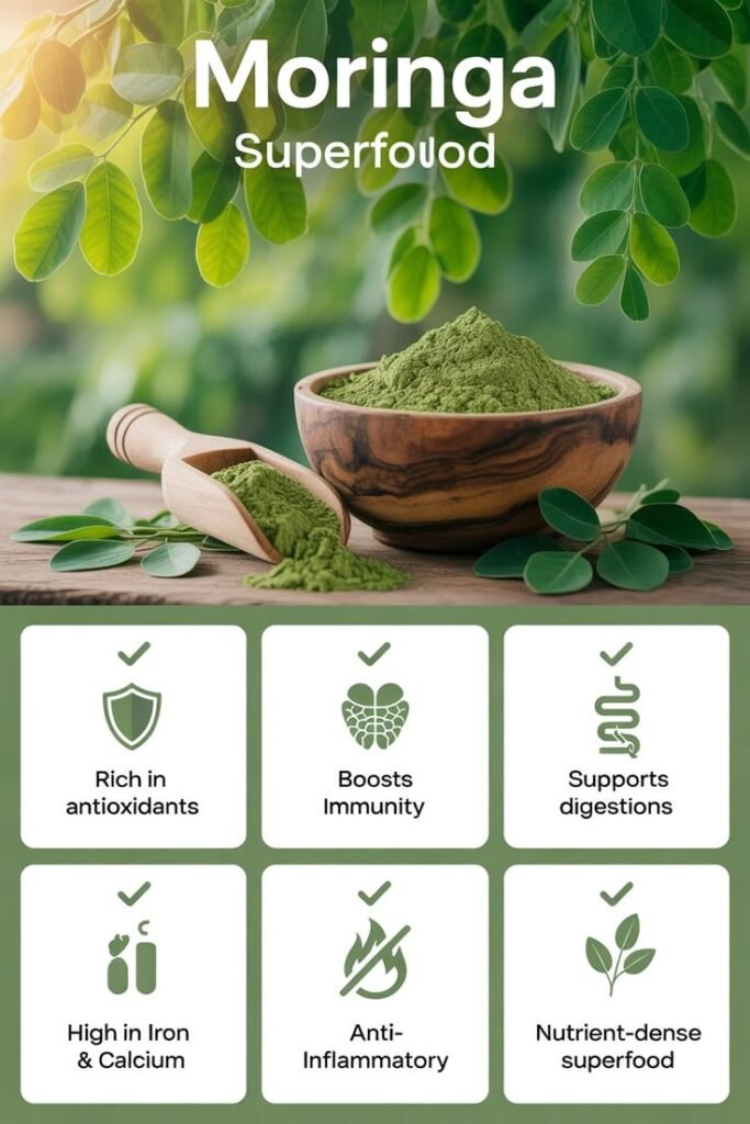 Siddha Fresh moringa leaves (Murungai keerai) used in Siddha medicine in Tamil Nadu