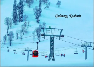 Kashmir Travel Guide 2026 Gulmarg Kashmir Gondola cable cars in a snowy mountain landscape