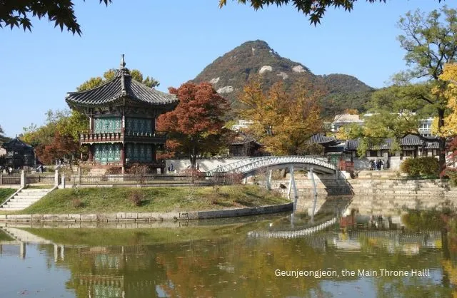 Geunjeongjeon, the main throne hall of Gyeongbokgung Palace in Seoul,