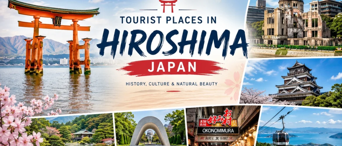 Hiroshima travel guide cover image featuring the city's top landmarks