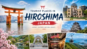Hiroshima travel guide cover image featuring the city's top landmarks