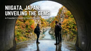 Kiyotsu Gorge tunnel in Niigata, Japan, one of the top Niigata tourist places famous for its mirror-effect river views