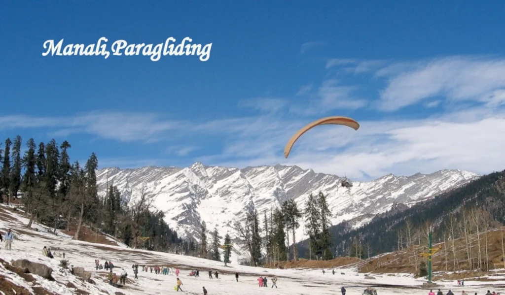 Paragliding over the scenic Himalayan mountains and valleys of Himachal Pradesh