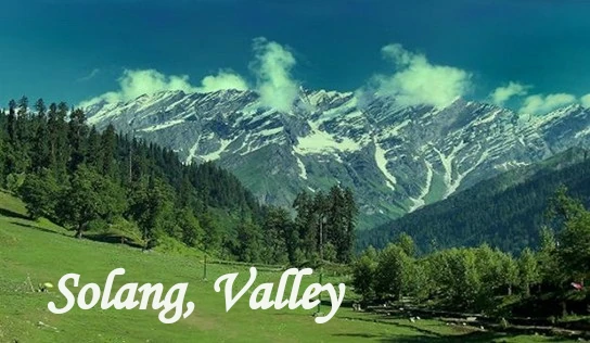 Solang Valley in Manali surrounded by snow-capped Himalayan mountains and lush green landscapes