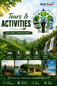 Ryde Travel Tours & Activities featuring green landscapes, outdoor adventures, transportation, and travel experiences
