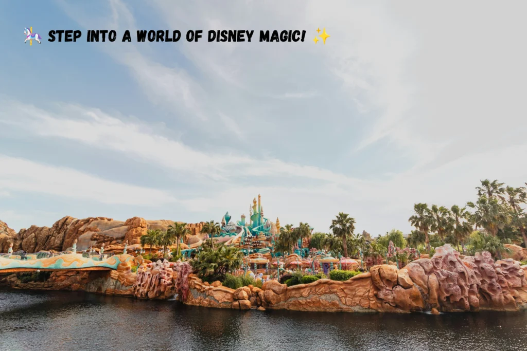 Tokyo DisneySea Mermaid Lagoon coastal landscape with palm trees