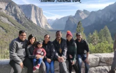 Yosemite National Park valley with granite cliffs and forest Description: Featured image for the San Jose to Yosemite National Park 2026 road trip guide, showing the park's iconic valley scenery.