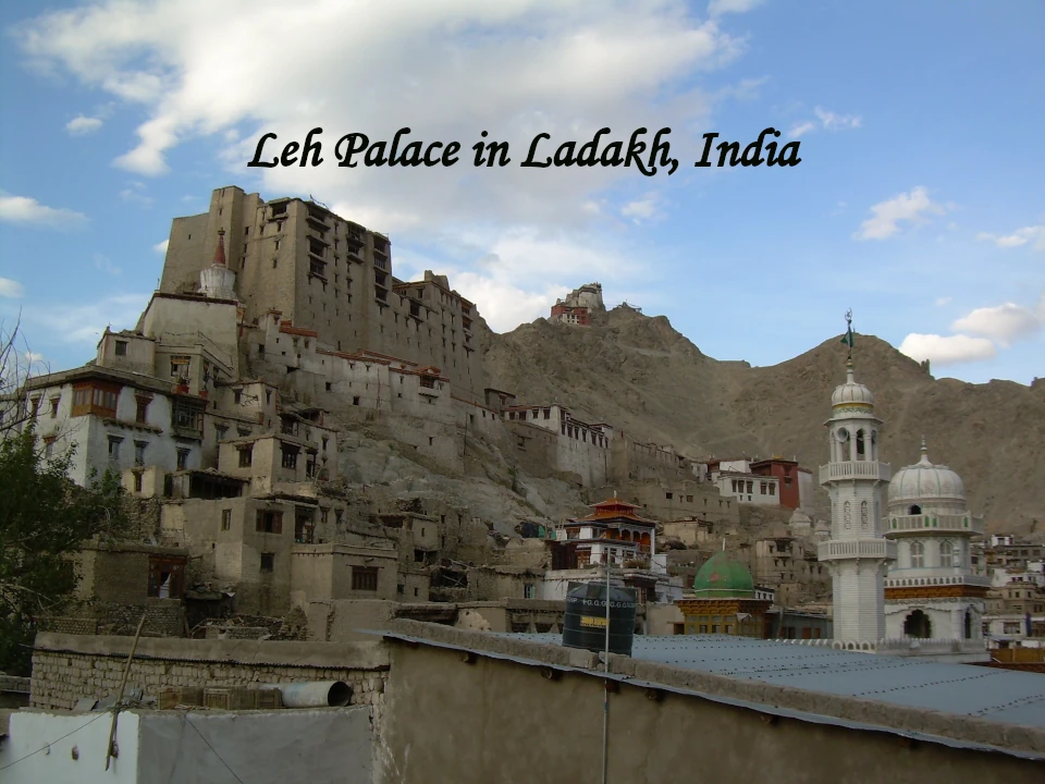 Ladakh travel tips 2026 Leh Palace in Ladakh, India, surrounded by rugged Himalayan mountains