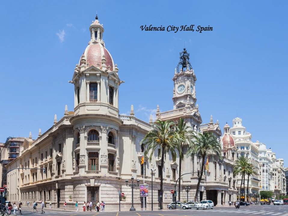 Valencia City Hall in Spain with grand historic architecture