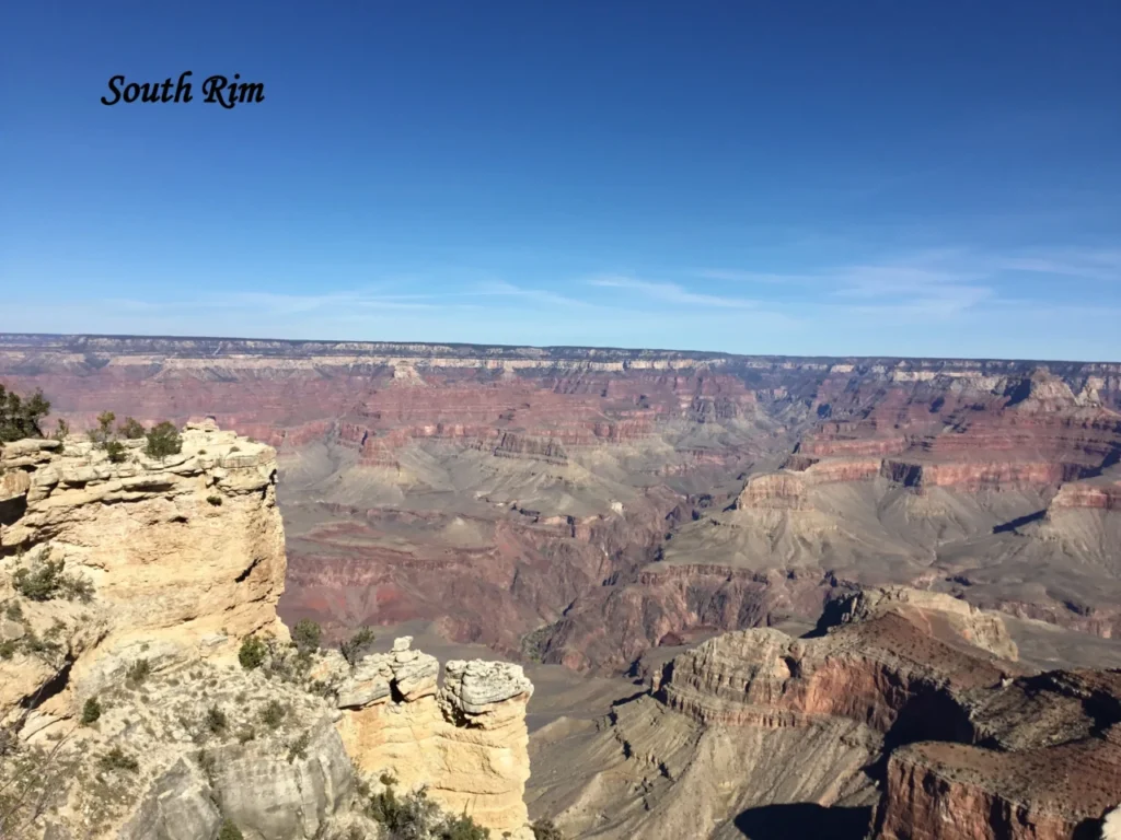 The South Rim of Grand Canyon National Park offers stunning canyon views, scenic trails, colorful cliffs, and unforgettable sunrise and sunset experiences.