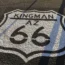 Kingman Arizona Route 66 road marking on historic Route 66 highway