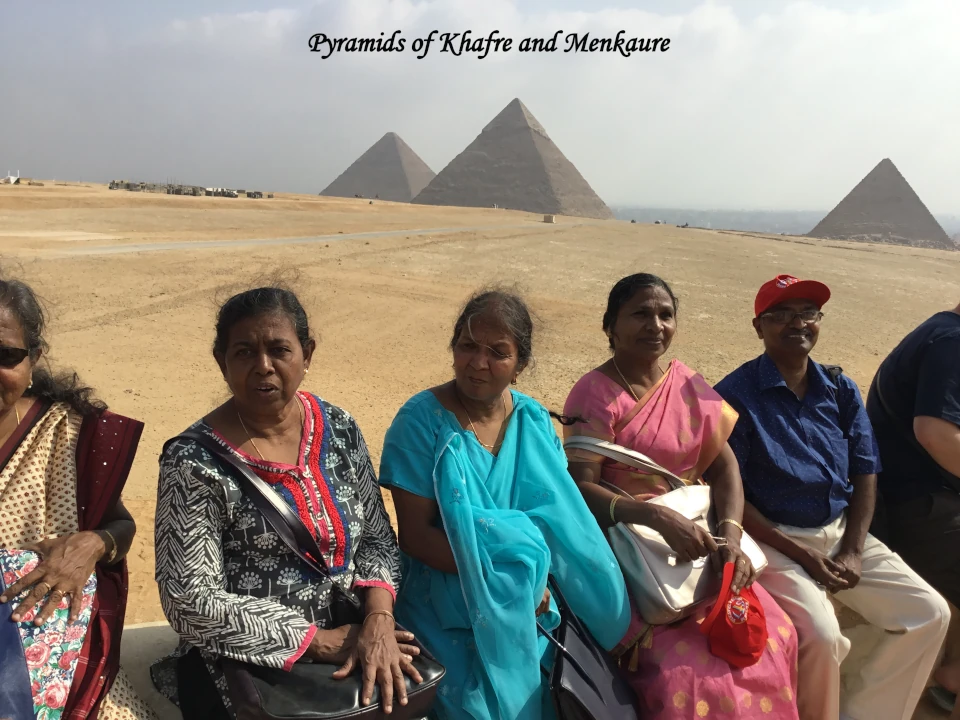 Pyramids of Khafre and Menkaure at the Giza Plateau in Egypt