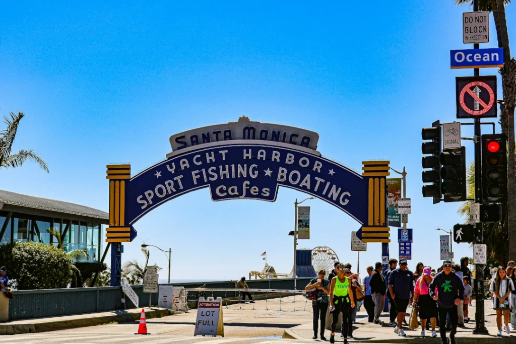 Historic route66, Santa Monica Beach Pier in California with ocean views and a classic seaside atmosphere